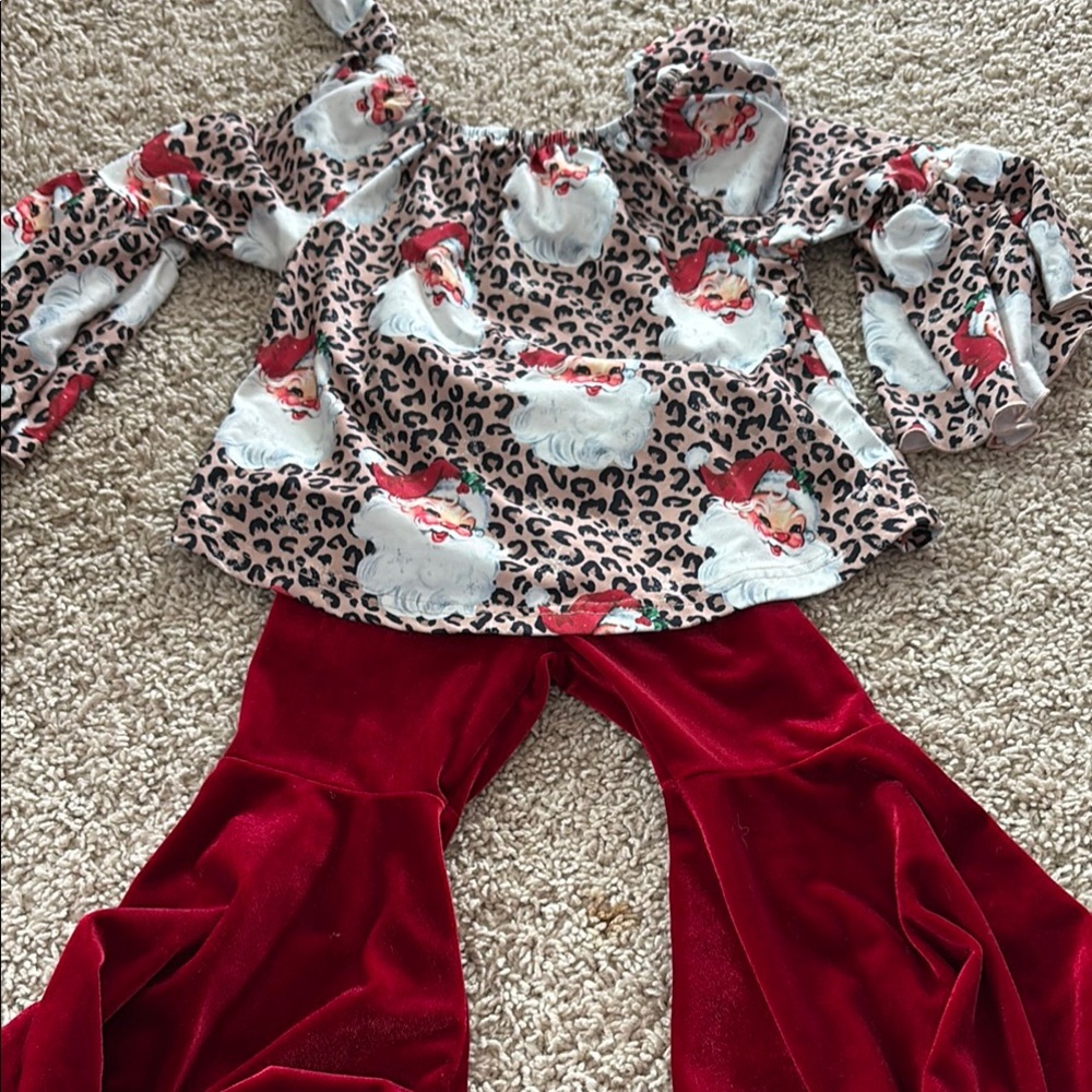 Red and Brown Pajama Set Matching Comfort